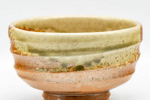 Tezumi — Japanese Matcha Bowl - Ash Green Glazed Shigaraki-yaki Chawan - 300ml — tipped to show the interior