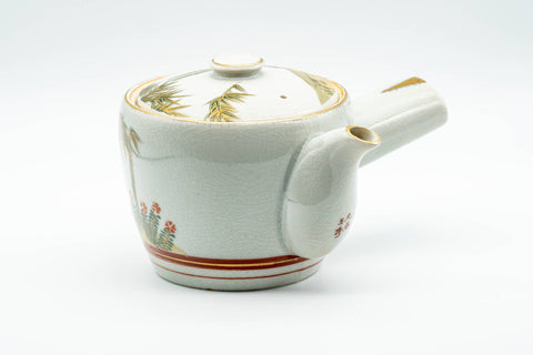 Japanese Kyusu - Bamboo Peacock Kutani-yaki Ceramic Filter Teapot - 400ml - Tezumi