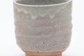 Tezumi — Japanese Teacup - Grey Drip-Glazed Hagi-yaki Yunomi - 120ml — tipped to show the interior