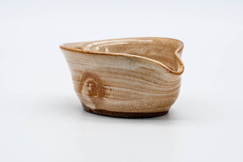 Japanese Katakuchi - Small Beige Glazed Hagi-yaki Water Cooler - 80ml