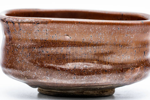 Japanese Matcha Bowl - 風山 - Red Oil Spot Glazed Kutsu-gata Chawan - 200ml