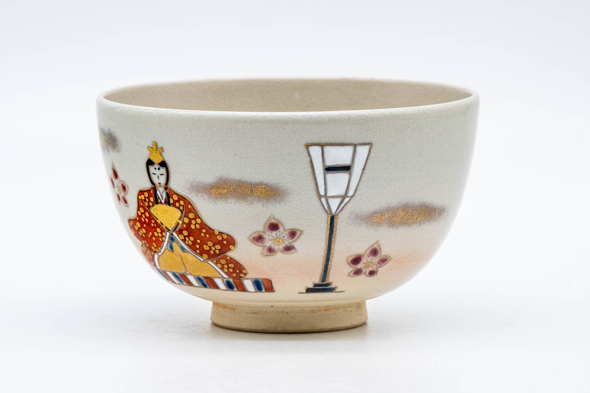 Japanese Matcha Bowl - Floral Stylish Kyo-yaki Chawan - 250ml