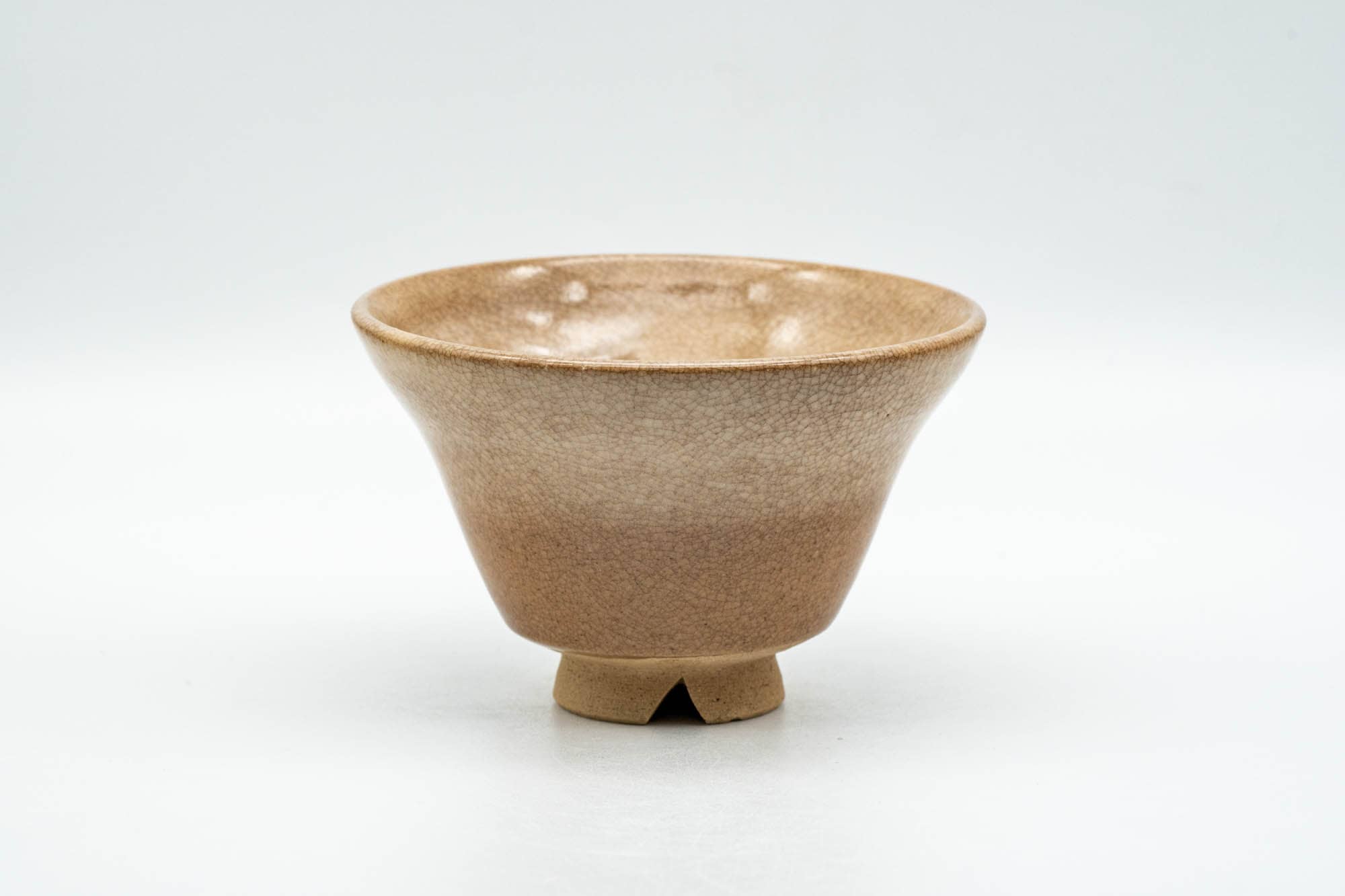 Japanese Teacup - Beige and Milky White Drip-Glazed Hagi-yaki Yunomi - 80ml - Tezumi