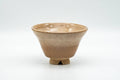 Tezumi — Japanese Teacup - Beige and Milky White Drip-Glazed Hagi-yaki Yunomi - 80ml — front view from another angle