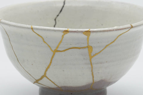 Japanese Matcha Bowl - 有作作 Kintsugi Katade Kōrai Chawan - 400ml