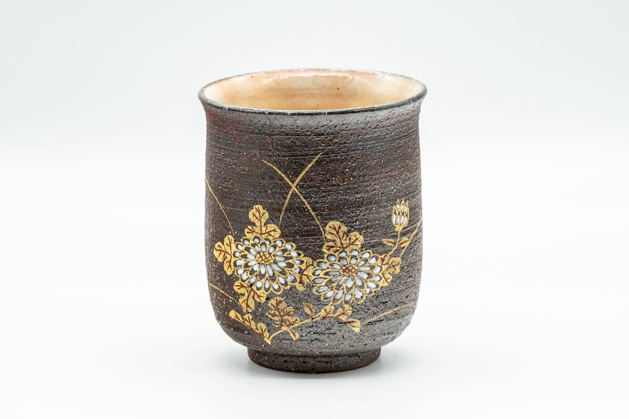 Japanese Teacup - Floral Textured Kiyomizu-yaki Yunomi - 200ml