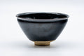 Tezumi — Japanese Matcha Bowl - Jet Black Glazed Tenmoku-gata Kyo-yaki Chawan - 150ml — front view