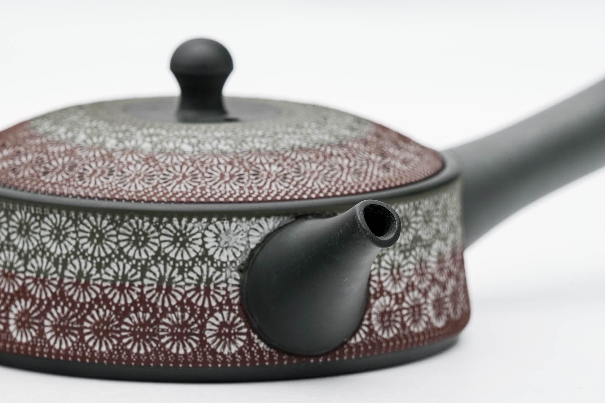 Japanese Kyusu - 磯部輝之 Teruyuki Isobe - Floral Mishima Kokudei Tokoname-yaki Teapot - 200ml