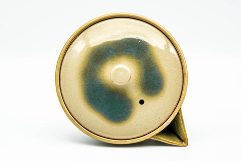 Japanese Tea Set - Green Drip-Glazed Agano-yaki Houhin Teapot with Katakuchi Water Cooler and 5 Guinomi Teacups