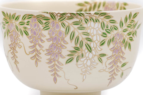 Purple Wisteria Kyo-yaki Chawan