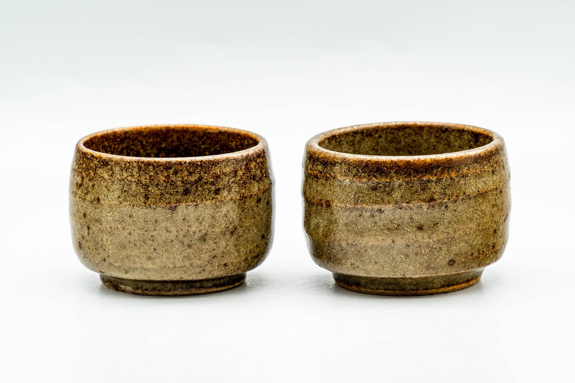 Japanese Teacups - Pair of Earthy Glazed Guinomi - 55ml