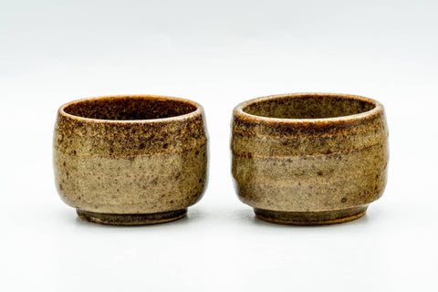 Japanese Teacups - Pair of Earthy Glazed Guinomi - 55ml