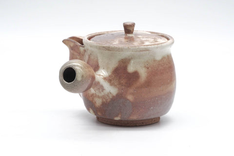 Tezumi — Japanese Kyusu - Brown Milky Drip-Glazed Hagi-yaki Ceramic Teapot - 220ml — three-quarter view from the opposite side