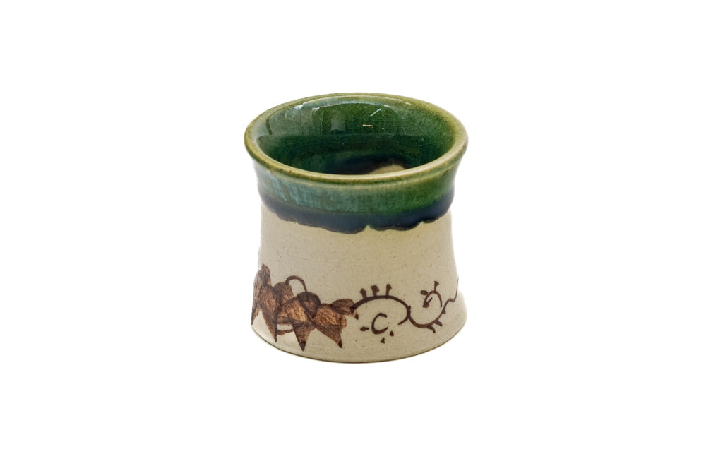 Japanese Futaoki - Green Drip-Glazed Oribe-yaki Lid Rest