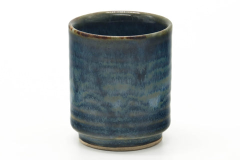 Japanese Teacup - Glossy Blue Drip-Glazed Yunomi - 60ml