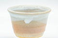 Tezumi — Japanese Teacup - Small Pink White Drip-Glazed Guinomi - 40ml — tipped to show the interior