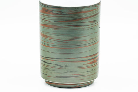 Tezumi — Japanese Teacup - 雲仙窯 Unzen Kiln Nerikomi Tokoname-yaki Yunomi - 300ml — tipped to show the interior