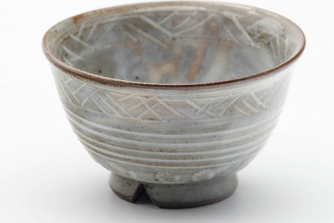 Japanese Teacup - Chrysanthemum Grey Milky Drip-Glazed Kiyomizu-yaki Yumoni - 80ml