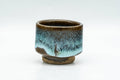 Tezumi — Japanese Teacups - Set of 4 Blue Hare's Fur Drip-Glazed Agano-yaki Guinomi - 35ml — front view from another angle