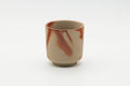 Tezumi — Japanese Teacup - Beige Orange Hidasuki Rice Straw Bizen-yaki Yunomi - 90ml — front view from another angle