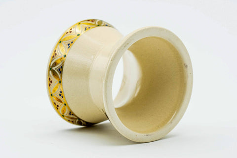 Japanese Futaoki - Beige Gold Geometric Patterned Ceramic Lid Rest
