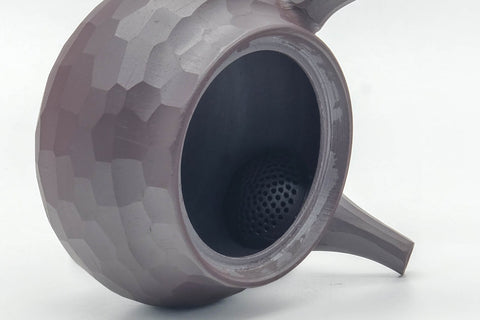 Tezumi — Japanese Kyusu - Faceted Banko-yaki Teapot - 185ml — side profile showing the spout and handle