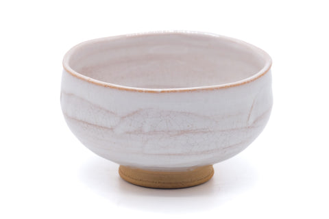 Tezumi — Japanese Teacup - Large Akahada-yaki Yunomi - 250ml — tipped to show the interior