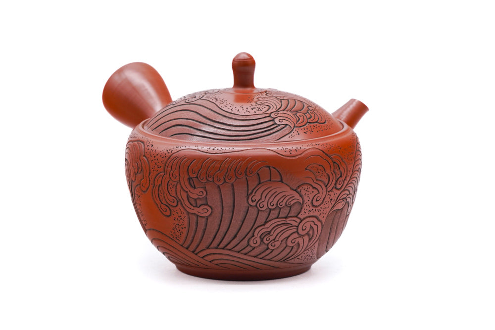 Japanese Kyusu - 玉龍 Gyokuryu Umehara - Cresting Waves Tokoname Teapot - 260ml