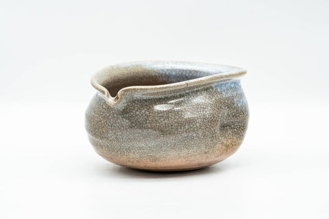 Japanese Katakuchi - Large Weathered Hagi-yaki Water Cooler - front view with the pouring lip