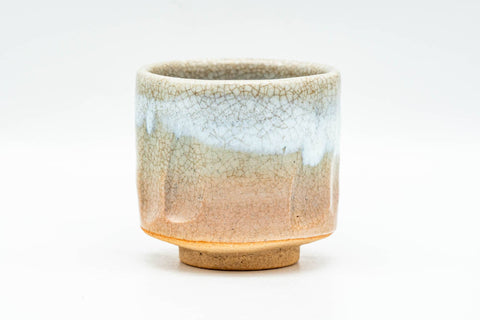 Japanese Teacup - Small Beige White Drip-Glazed Hagi-yaki Guinomi - 55ml