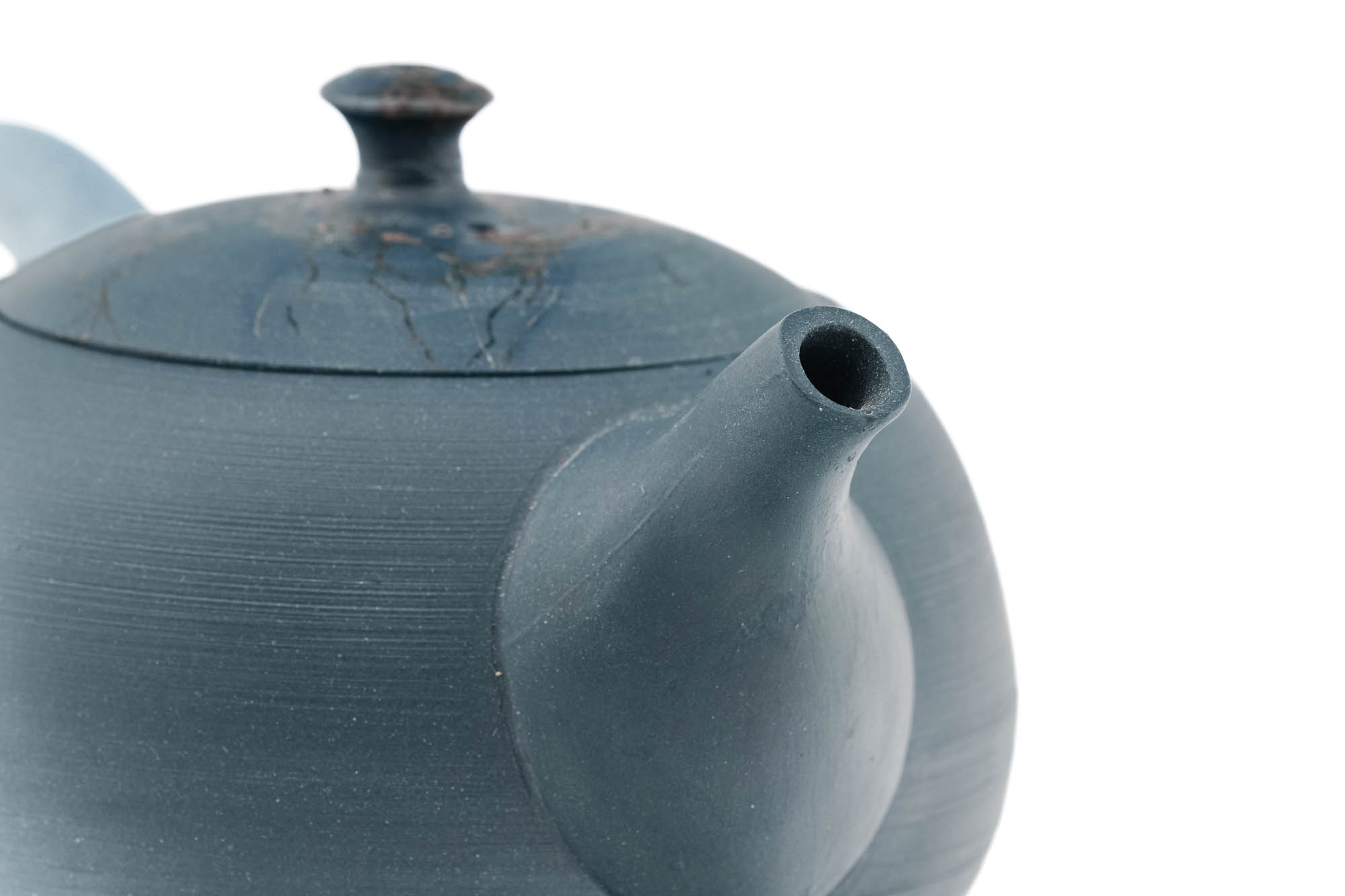 Japanese Kyusu - 原三窯 Genzou Kiln - Blue Mogake Tokoname-yaki Rear-Handled Teapot - 200ml