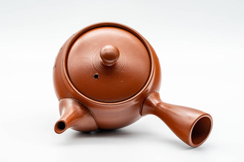 Japanese Kyusu - Calligraphy Engraved Tokoname-yaki Mesh Teapot - 260ml - Tezumi