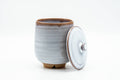 Tezumi — Japanese Teacup - Large White Glazed Hagi-yaki Lidded Yunomi - 220ml — three-quarter view