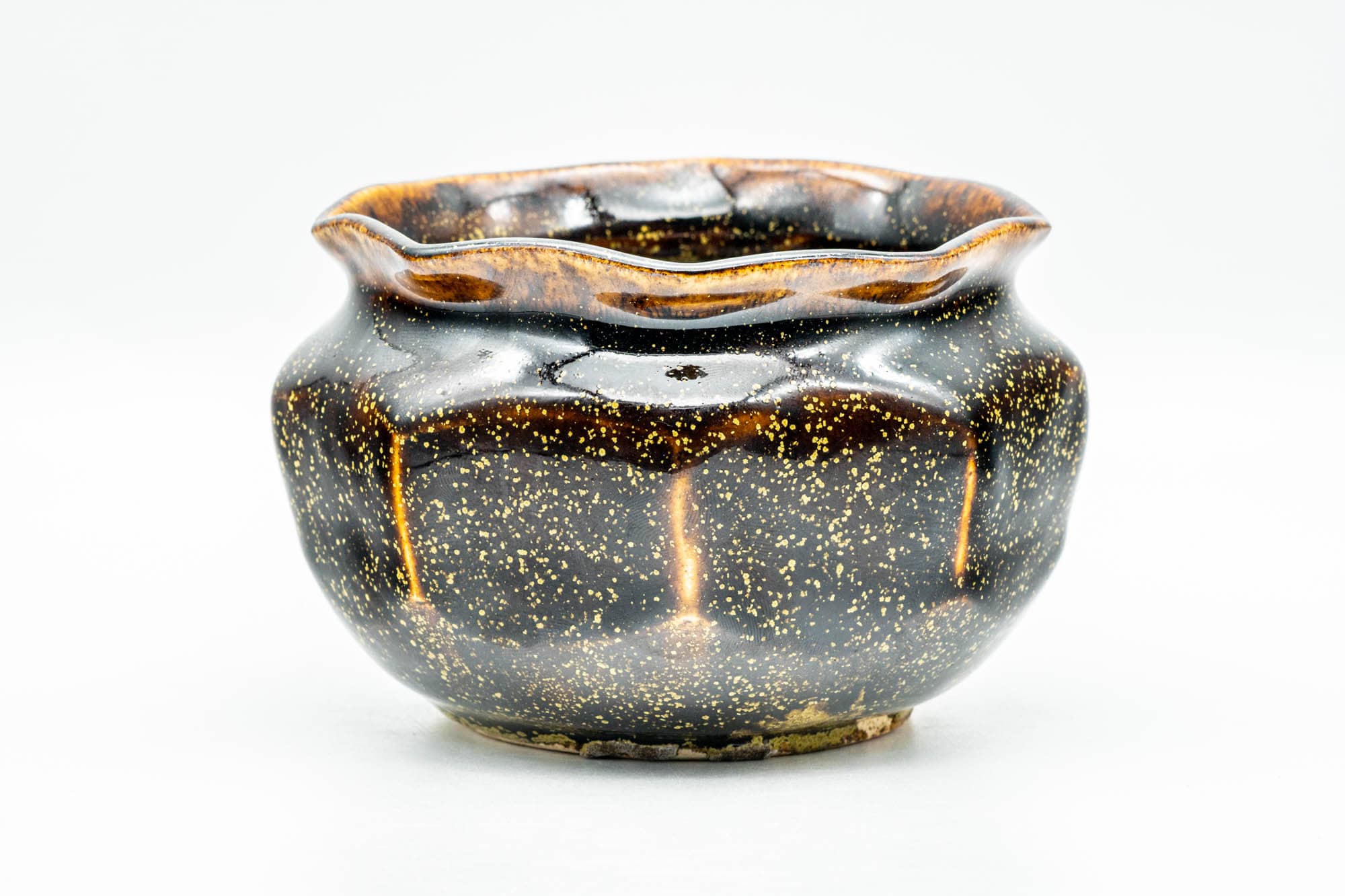 Japanese Kensui - Speckled Black Crowned Water Bowl - 400ml