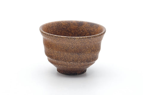 Tezumi — Japanese Teacup - Brown Earthy Textured Yunomi - 180ml — front view from another angle