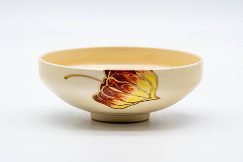 Tezumi — Japanese Matcha Bowl - Red Pepper Kyo-yaki Summer Chawan - 150ml — front view from another angle