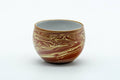 Tezumi — Japanese Teacup - Red Yellow Nerikomi White Inner-Glazed Tokoname-yaki Yunomi - 80ml — front view