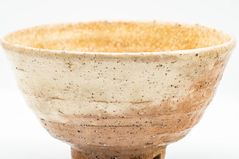 Japanese Matcha Bowl - 大井戸 Beige Biwa-iro Milky Glazed Ido-gata Chawan - 300ml