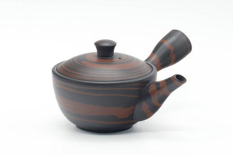 Japanese Kyusu - Black Red Nerikomi Tokoname Teapot - 170ml