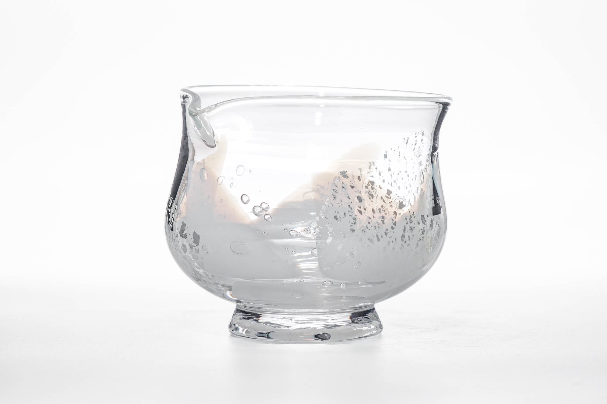 Japanese Matcha Bowl - 翠華園 Suikaen - 巴 White Tomoe Glass Pouring Chawan - 200ml