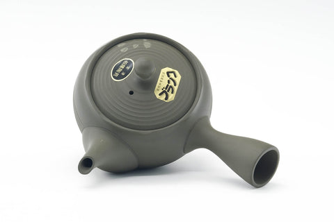 Tezumi — Japanese Kyusu - Floral Green Ryokudei Tokoname Mesh Teapot - 290ml — interior view showing the filter