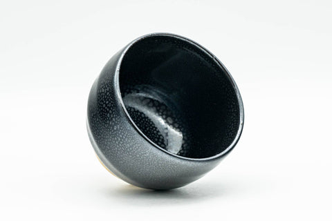 Japanese Teacup - Tenmoku Glazed Guinomi - 75ml - overhead view looking into the cup interior