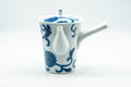 Tezumi — Japanese Kyusu - Blue Floral Arita-yaki Porcelain Debeso Teapot - 300ml — top-down view of the lid
