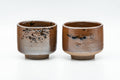 Tezumi — Japanese Teacups - Pair of Ash Brown Glazed Yunomi - 90ml — front view