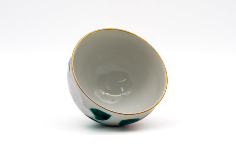 Hand-painted Camellias Kiyomizu-yaki Yunomi - 120ml