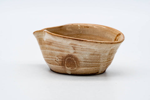 Japanese Katakuchi - Small Beige Glazed Hagi-yaki Water Cooler - 80ml