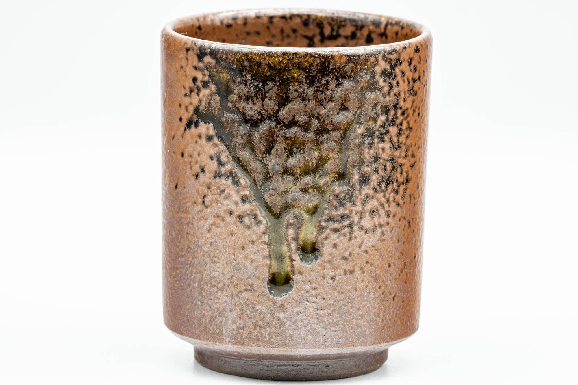 Japanese Teacup - Ash Green Drip-Glazed Shigaraki-yaki Yunomi - 160ml - Tezumi