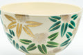 Tezumi — Japanese Matcha Bowl - Gold Green Floral Kyo-yaki Chawan - 300ml — tipped to show the interior