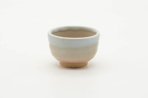 Tezumi — Japanese Teacup - Small Beige White Glazed Hagi-yaki Guinomi - 40ml — front view from another angle