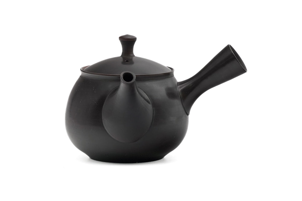 Japanese Kyusu - 岩瀬弘二 Iwase Kōji - Polished Black Red Yōhen Tokoname Teapot - 180ml